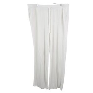 Barefoot Dreams Tall CozyChic Ultra Lite Rolled Edge Pant White 1X Tall